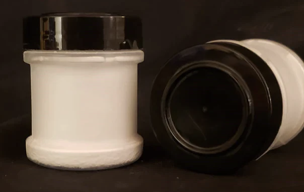 Small container with white powder